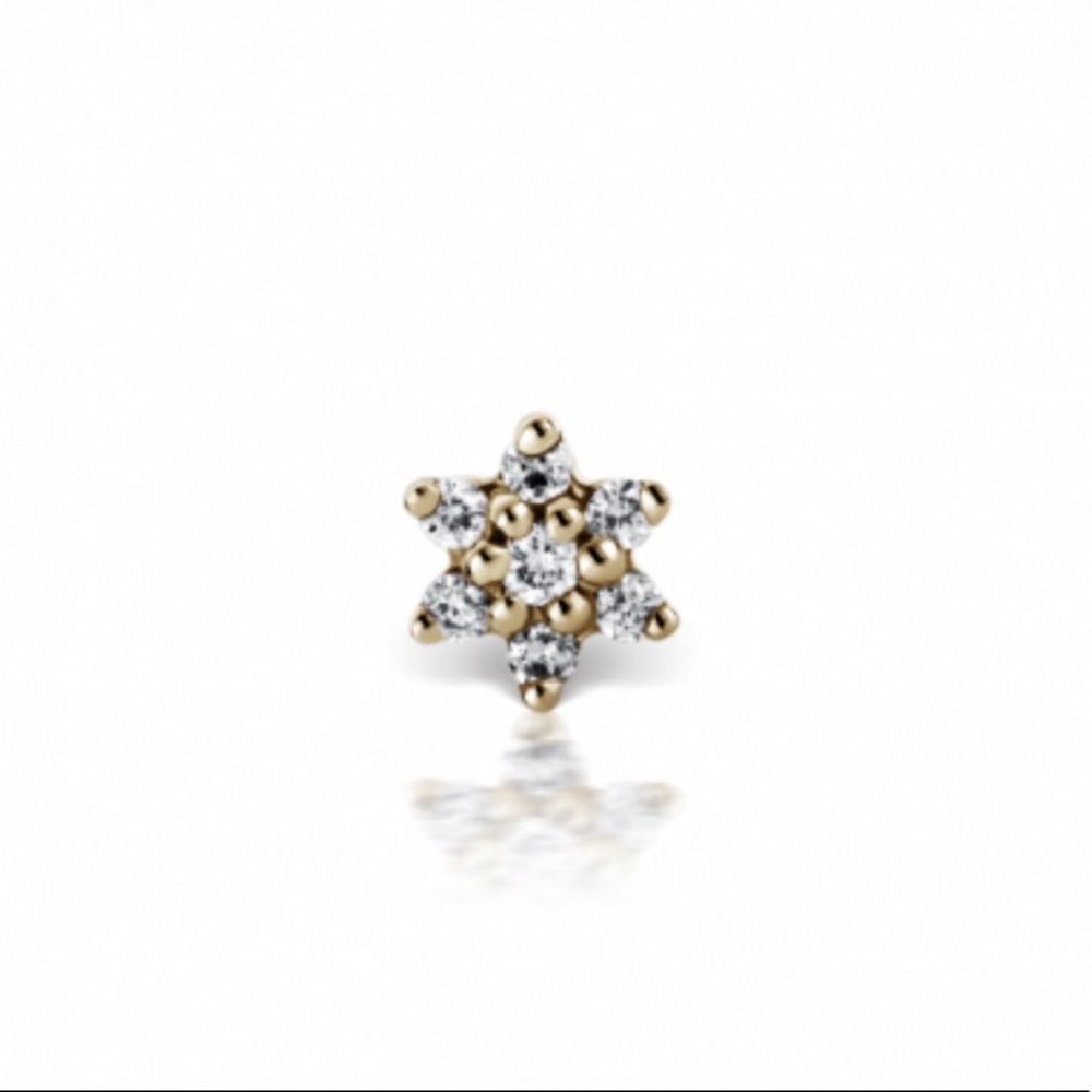 3MM DIAMOND FLOWER THREADED STUD